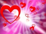 Hearts Background Indicates Valentines Day And Affection Stock Photo
