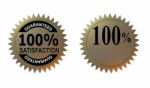 100% Satisfaction Guaranteed Gold Seal Stock Photo