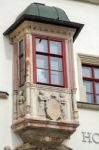 Ornate Bay Window In Weimar Stock Photo