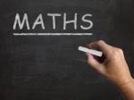 Maths Blackboard Means Arithmetic Numbers And Calculations Stock Photo
