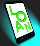Loan On Mobile Means Lending Or Providing Advance Stock Photo