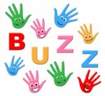 Kids Buzz Means Public Relations And Childhood Stock Photo