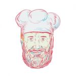 Hipster Baker Cook Chef Head Stock Photo
