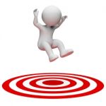 Success Target Indicates Aiming Man And Illustration 3d Renderin Stock Photo