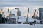 View Of The O2 Building Along The River Thames Stock Photo
