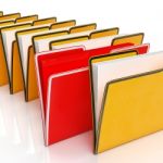 Folders Showing Organising Documents Filing And Reports Stock Photo