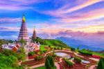 Landmark Pagoda In Doi Inthanon National Park At Chiang Mai, Thailand Stock Photo