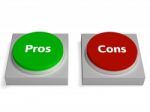Pros Cons Buttons Show Positive Or Negative Stock Photo