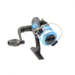 Blue Fishing Reel With Line On White Background Stock Photo