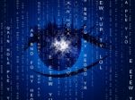 Eye Matrix Indicates Programming Computer And Optics Stock Photo
