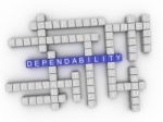 3d Dependability Concept Word Cloud Stock Photo