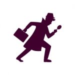 Silhouette Of Detective Character Design Stock Photo