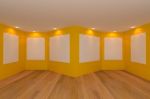 Yellow Room with gallery Stock Photo