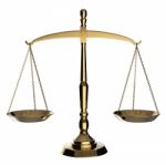 Golden Scales Of Justice Stock Photo