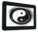 Ying Yang Tablet Means Spiritual Peace Harmony Stock Photo