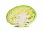 Half Of Cabbage Isolated On The White Stock Photo