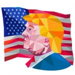 Donald Trump Usa Flag Low Polygon Stock Photo