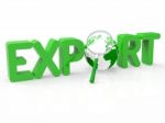 Magnifier Export Represents Sell Overseas And Exportation Stock Photo