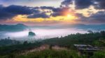 Sunrise On The Morning Mist At Phu Lang Ka, Phayao In Thailand Stock Photo