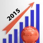Graph 2015  Shows Rising Sales And Income Stock Photo