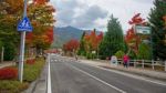 Kawaguchiko Main Street At Autumn Stock Photo