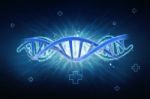 3d Render Of Dna Structure, Abstract Background Stock Photo