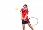 Tennis Player Isolated Stock Photo