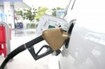 Refueling Equipment In Gas Station Stock Photo