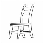 Chair Cartoon - Line Drawn Stock Photo