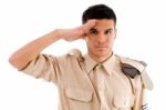 Saluting Soldier Stock Photo