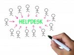 Helpdesk On Whiteboard Means Customer Assistance Or Support Stock Photo