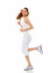 Fit Woman Running Stock Photo