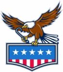 American Eagle Towing J Hook Usa Flag Retro Stock Photo