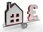 House And Pound Balancing Show Investment Stock Photo