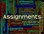 Assignments Word Represents Exercise Tasks And Undertaking Stock Photo