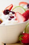 Fruit And Yogurt Salad Healthy Breakfast Stock Photo