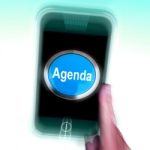 Agenda On Mobile Phone Shows Schedule Program Stock Photo
