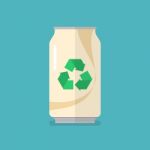 Recycle Can Flat Icon Stock Photo