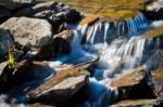 Rapids In Glacier National Park Next To The Going To The Sun Roa Stock Photo