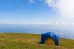 Tent Under Blue Sky Stock Photo
