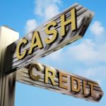 Cash Or Credit Directions Stock Photo