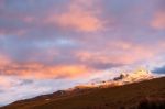 Sunset On The Mighty Altar Volcano. Ecuador Stock Photo