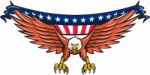 American Eagle Swooping Usa Flag Retro Stock Photo