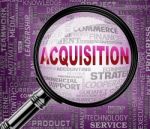 Acquisition Magnifier Represents Procuring Procurement 3d Render Stock Photo