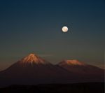 Full-moon In The Moon Valley. Atacama Desert Of Chile Stock Photo