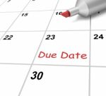 Due Date Calendar Means Submission Time Frame Stock Photo