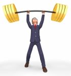 Weight Lifting Represents Fitness Center And Business 3d Renderi Stock Photo