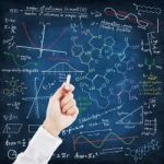 Hand Writing Science Formulas Stock Photo