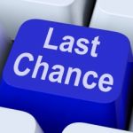 Last Chance Key Shows Final Opportunity Online Stock Photo