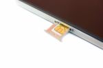 Closeup Nano Sim Card Ready To Insert To Smartphone On White Background Stock Photo